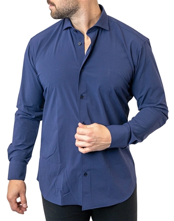 Maceoo Shirt Einstein Stretchcore Navy