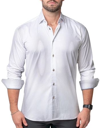 maceoo long sleeve fibonacci white dress shirt
