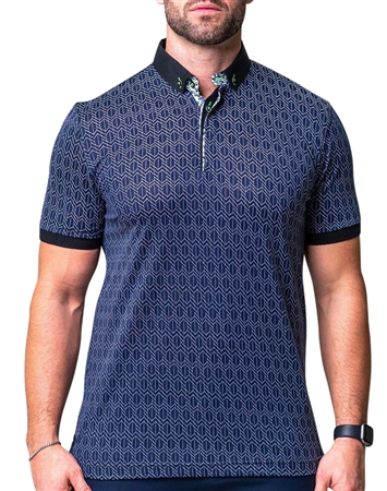 Blue Maceoo Fashion Polo Shirt