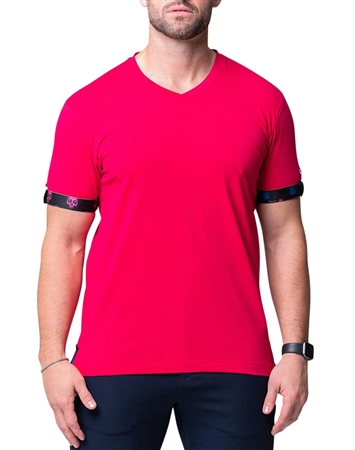 V-Neck Vivaldisolidskullfuschia Pink