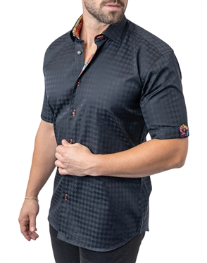 Maceoo Short Sleeve Shirt Galileo Panam 68 Black