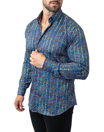 Maceoo Shirt Fibonacci Squiggles Multi