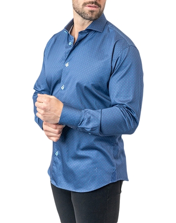 Maceoo Shirt Einstein StretchStamped01 Blue