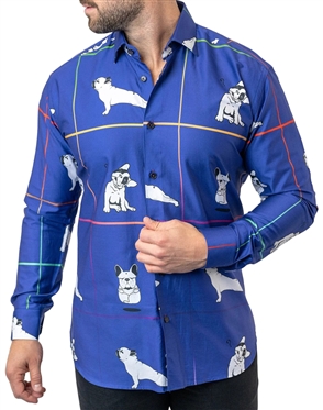 Maceoo Shirt Fibonacci DoggieZen Blue