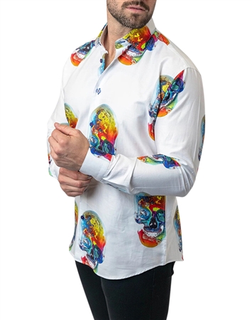 Maceoo Shirt Fibonacci LimitlessSkull White