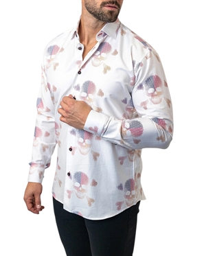 Maceoo Shirt Fibonacci SkullMatrix 14 White