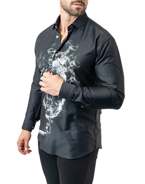 Maceoo Shirt Fibonacci SkullSmoke 39 Black