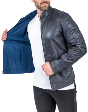 Maceoo Leather Jacket ReverseMidnight