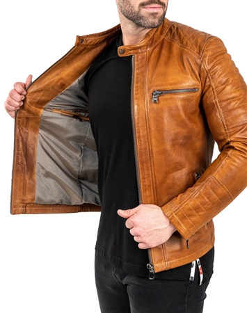 Maceoo Leather jacket Wood Brown