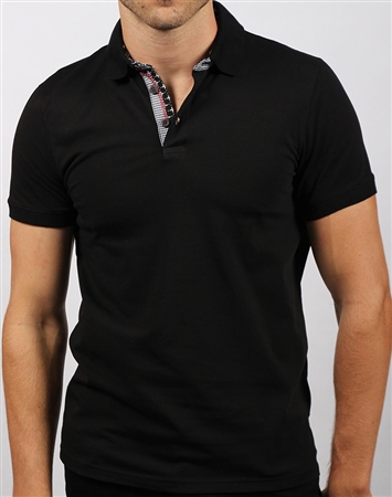 Luxury Slim Fit Polo - Black Polo Shirt