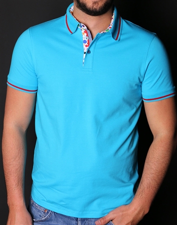 Designer Turquoise Polo Shirt