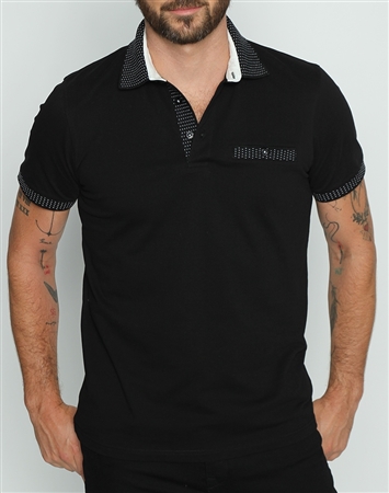 Luxury Black Short Sleeve Polo