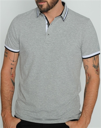 Trendy Slim Fit Gray Polo