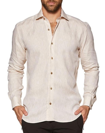 Dress Shirt: creame Long Sleeve Dress Shirt