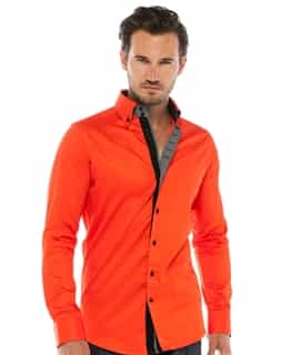 Shop Men: Orange Designer Dress Shirt