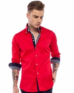 Men Red Dress Shirt: Red fashion Dress Shirt