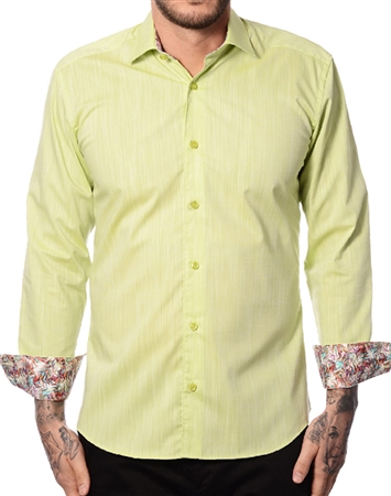 Green Linen Dress Shirt