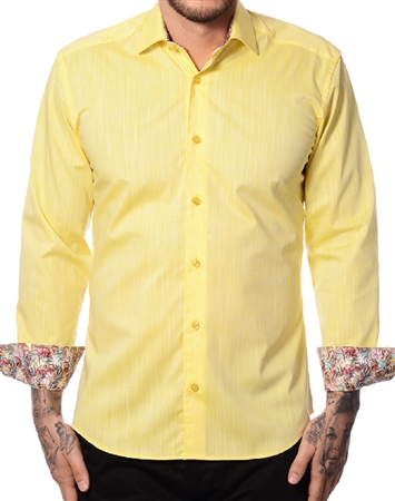 Yellow Linen Dress Shirt