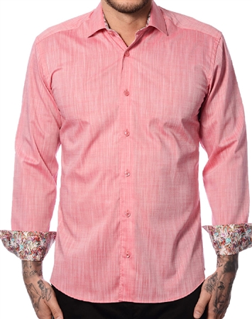 Pink Linen Dress Shirt