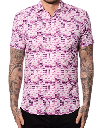 Designer Fuchsia Short Sleeve Shirt