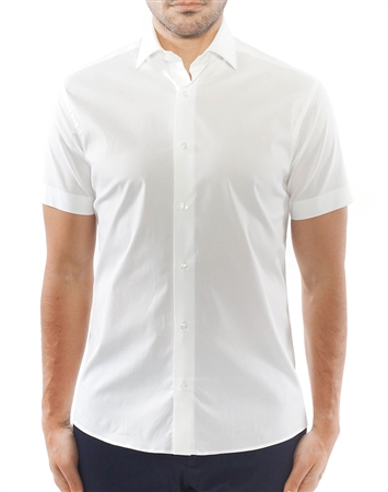 Solid White Short Sleeve Dress Shirt