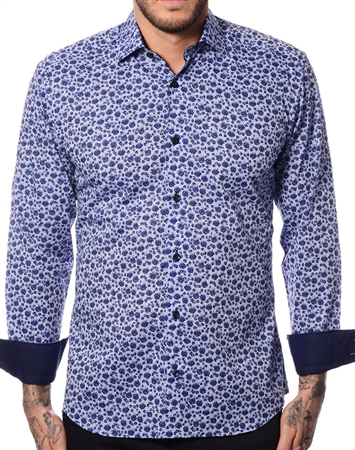 Blue Navy Floral Shirt
