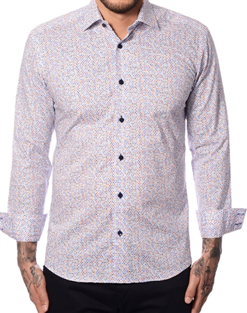 White Blue Dot Dress Shirt