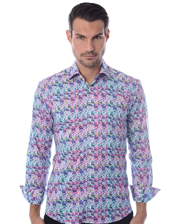Whit Purple Designer Dress Shirt