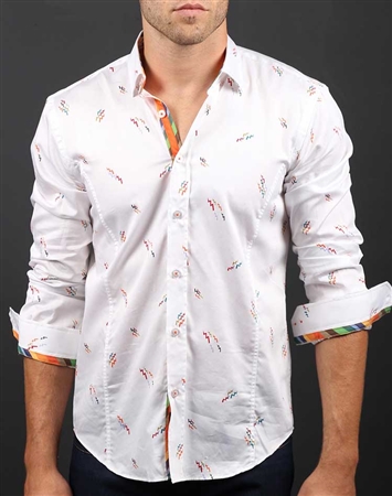 White Orange Button Down