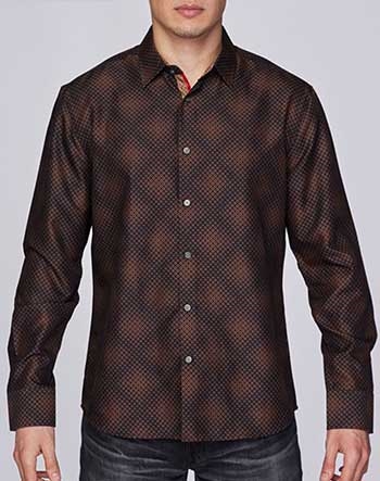 Designer Dress Shirt- Brown Designer Dress Shirt