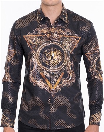 Designer Dress Shirt - Luxury Abstract Print Shirt