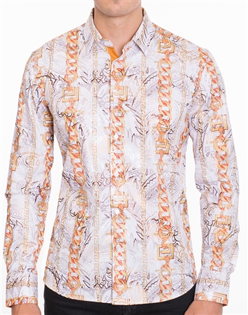 Luxury White Sport Shirt - Multicolored Designer Dress Shirt