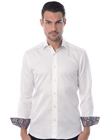 White Jacquard Dress Shirt