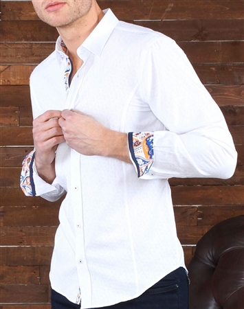 White Jacquard Dress Shirt