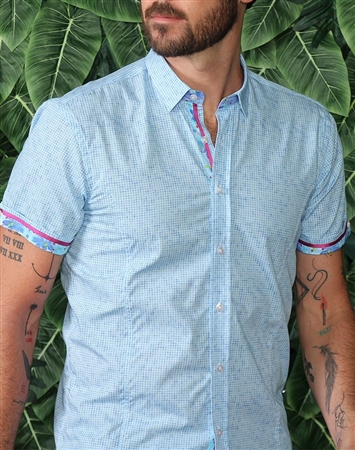 Light Blue Short Sleeve Woven