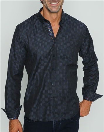 Designer Navy Button Down