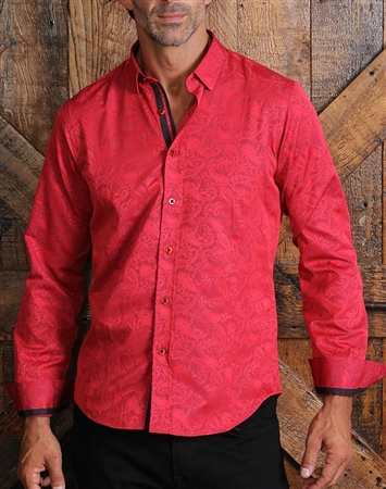 Luxury Red Paisley Woven