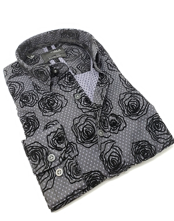 Modern Gray Floral dress Shirt