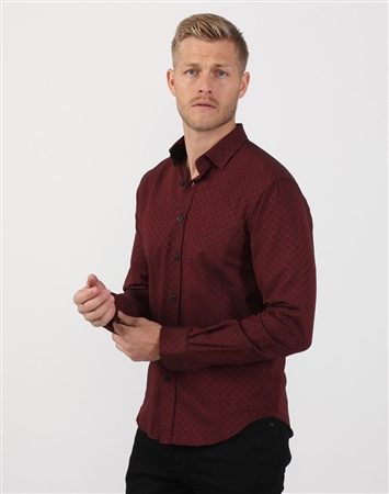 Burgundy Print Shirt