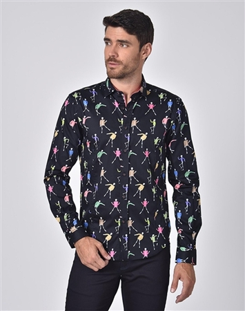 Austere Luxury Dancing Skeletons In Sweaters Print Shirt