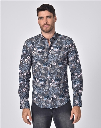 Austere Luxury Tropical Beach And Leaves Print Shirt