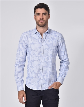 Austere Luxury Royal Geo-Shapes Print Jacquard Shirt