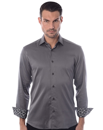 Sporty Gray Dress Shirt