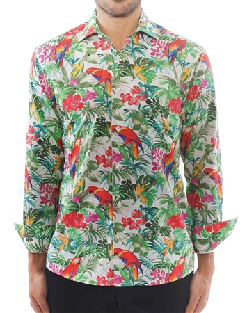 White Floral Sport Shirt