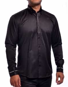 Mondo Jeans Dress Shirt Black stud shirt