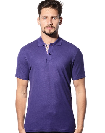 Designer Polo Shirts- Men Purple Short Sleeve Designer Polo