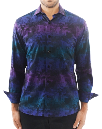 Purple Gradient Jacquard Dress Shirt