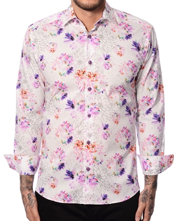 White Pink Floral Shirt