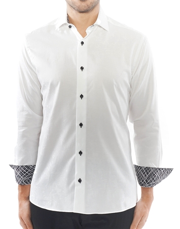 White Floral Jacquard Dress Shirt