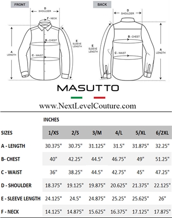 masutto men size chart